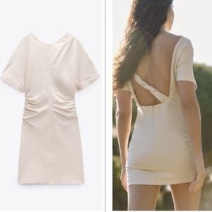 Tan mini Zara open back dress